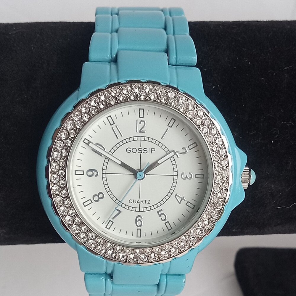 Lovely Gossip Brand Watch - Blue and Rhinestone